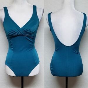 VINTAGE Land's End Turquoise Maillot Swimsuit